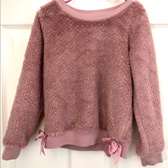 Tahari Other - TAHARI GIRL Mauve Fluffy Shirt with Bows